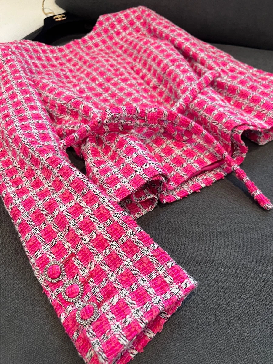 CHANEL Tweed Jacket Pink In Women's Suits & Blazers for sale | eBay