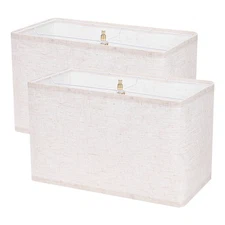 2-Pack 16" x 8" x 10" Rectangle Lamp Shades for Table/Wall/Bedside Lamp [Beige]