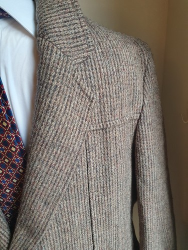 Vtg Pendleton Wool Brown Tweed Patch Elbow men Blazer Suit Jacket Size 42 - Picture 6 of 15