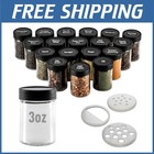 18-Pack Glass Spice Jars with Exclusive Shaker Tops