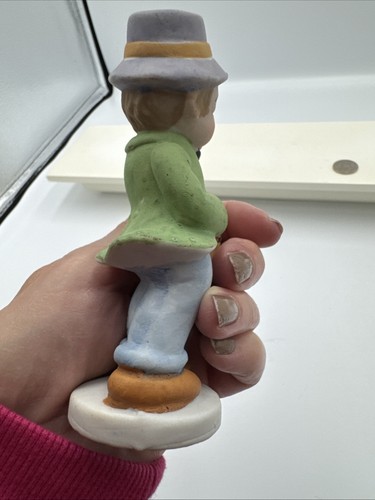 Antigua figura de cerámica de niño y perro de música baterista, 5” de alto X 2 Japón ocupado - Imagen 13 de 13