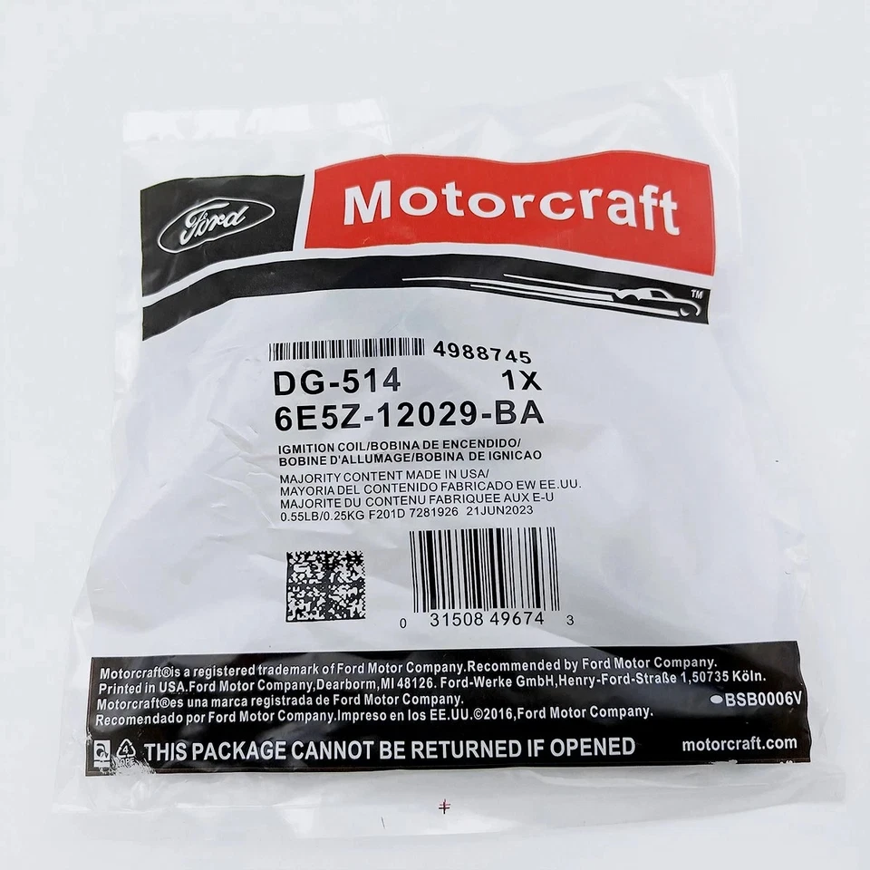 6 bobinas de encendido Motorcraft DG514 para Ford Escape Fusion Lincoln Mercury 3,0 L V6 Foto 3 de 4