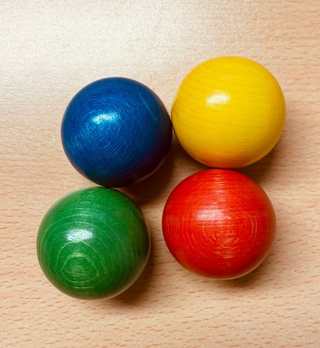 Kugelbahn Holz von Trihorse, keine Gebrauchtspuren, 4 Kugeln, Kasper, Blume - Bild 5 von 6