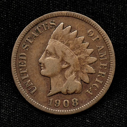 • KEY DATE • 1908-S INDIAN HEAD CENT  1c VG/F 1908S penny coin