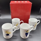 Pottery Barn Reindeer Mugs Set 4 Comet Cupid Donner Blitzen Christmas w Box