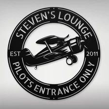 Personalized Aviation Metal Wall Art Custom Pilot Sign Decor For Airplane Hanger