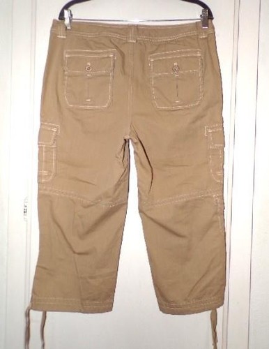 PANTALONES CARGO EDDIE BAUER CROPPED MARRÓN ALGODÓN Talla 12 * NUEVOS CON ETIQUETAS - $49.50 - Imagen 2 de 5