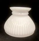 Vintage White Milk Glass 4.25"x6" Ribbed Rib Hurricane Student Table Lamp Shade