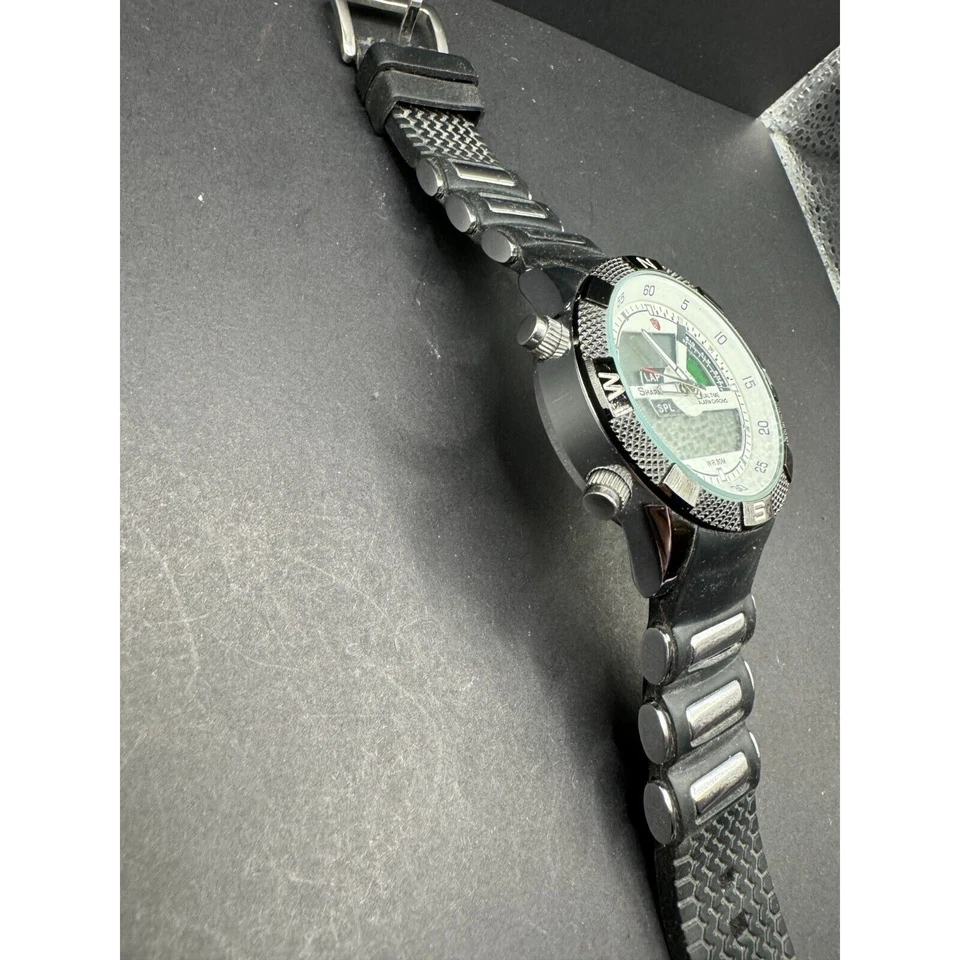 Shark Dual Time Digital Quartz Date Alarm Sports Wrist Watch WR 30M White Dial - Image 4 of 4