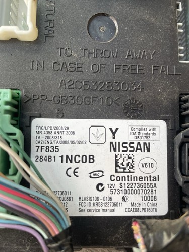 2009-11 INFINITI G37/G37x SEDAN BCM BODY CONTROL MODULE OEM # (284B1 1NC0B) - Picture 2 of 4