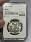1947 D Walking Liberty Half Dollar NGC MS63