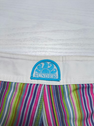 SUNDEK Costume Uomo Righe Rosa Multicolor Raro Modello Boxer Mare Tg 32 / 46 ITA - Imagen 5 de 10