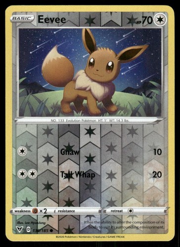 Pokemon Tcg Eevee [Reverse Holo] #130 Pokemon Vivid Voltage NM - Picture 1 of 2