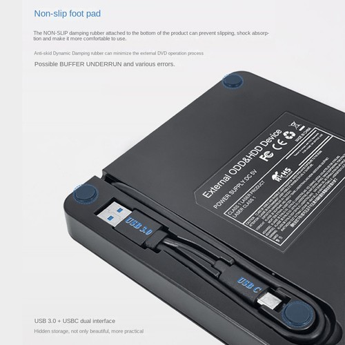 External DVD Optical Drive Laptop Desktop Universal Multifunction CD Burner5506 - Afbeelding 3 van 10