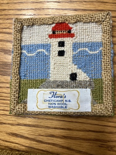 3 Cheticamp Flora's Hand Hooked Wall Hanging Lighthouse 100% Wool Rugs PLUS Book - Picture 23 of 24