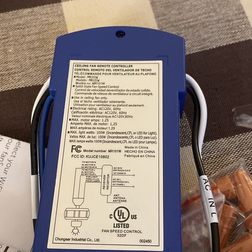 Fanimation WFR50 Blue Fansync Ac Motor Wifi Receiver - Picture 2 of 12