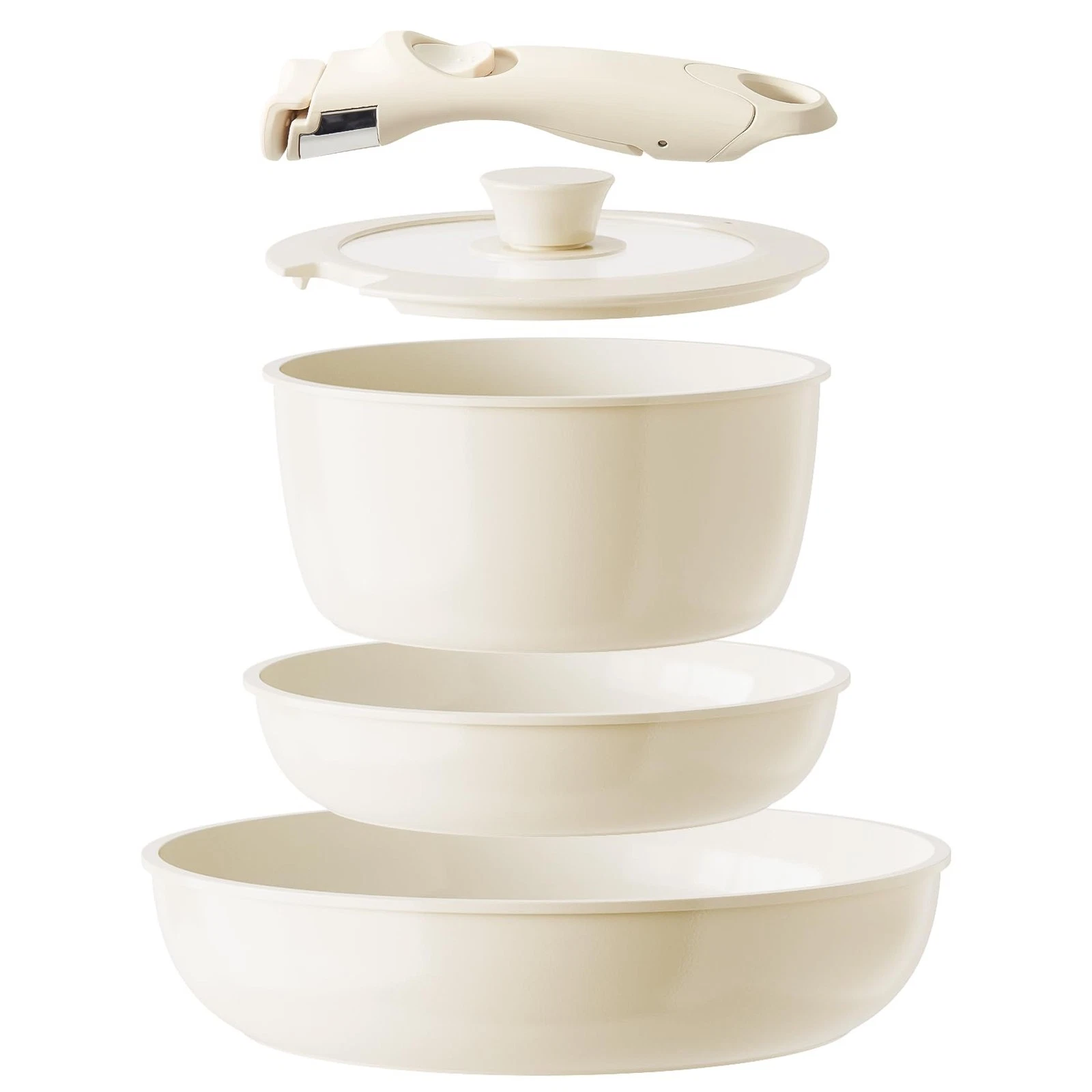 Ceramic Pots and Pans Set Non Stick, Nonstick Kitchen Cookware Sets, Non Toxi...