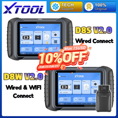 XTOOL D8S/D8W Bidirectional E.CU Coding Full System Diagnostic Scanner Tool 38+