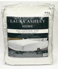 Laura Ashley White Full Size Mattress Pad All Cotton Top Extra Comfort, NEW
