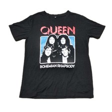Queen Band T-Shirt Black L Bohemian Rhapsody Freddie Mercury UNBRANDED Rare VTG