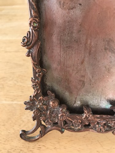 Antique Art Nouveau Copper Photo Picture Frame Easel Stand c1900 - Picture 9 of 9