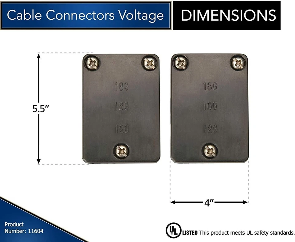 Conectores de cable Moonrays 11604 para iluminación de paisaje de bajo voltaje; 2 conectores Foto 3 de 3