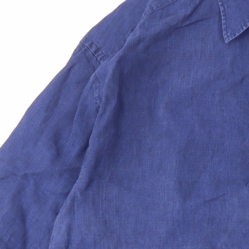 Osborne Men's Blue Linen Long Sleeve Shirt XL - 第 7/12 張圖片