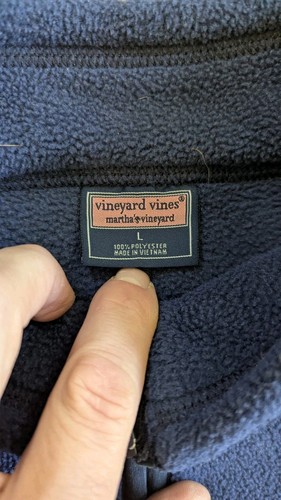 Vineyard Vines Martha’s Vineyard Blue Fleece Zip Weste Herren L Top Taschen - Bild 6 von 10
