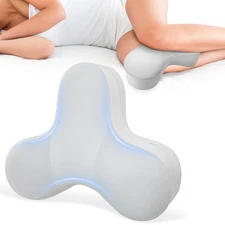 UniHygge Knee Pillow Large Memory Foam Side Sleeper Gray Hip Pain Relief