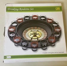 CHH Games Drinking Roulette Set With 16 Shot Glasses And 2 Metal Balls NEW!