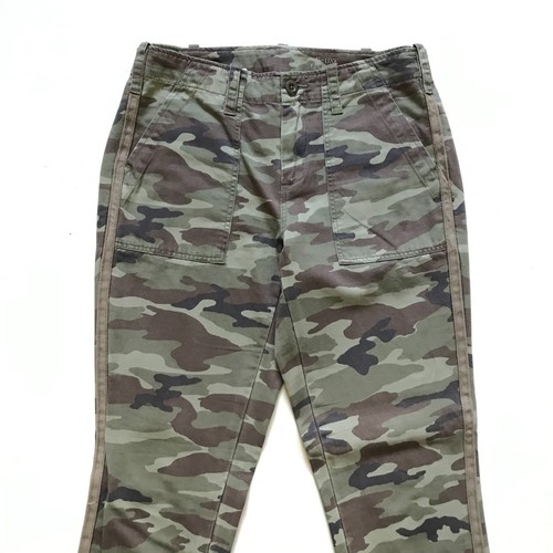 G1 Goods Surplus Camo Camouflage Pants Womens 2 Green Brown Cotton Mid Rise - Picture 2 of 12