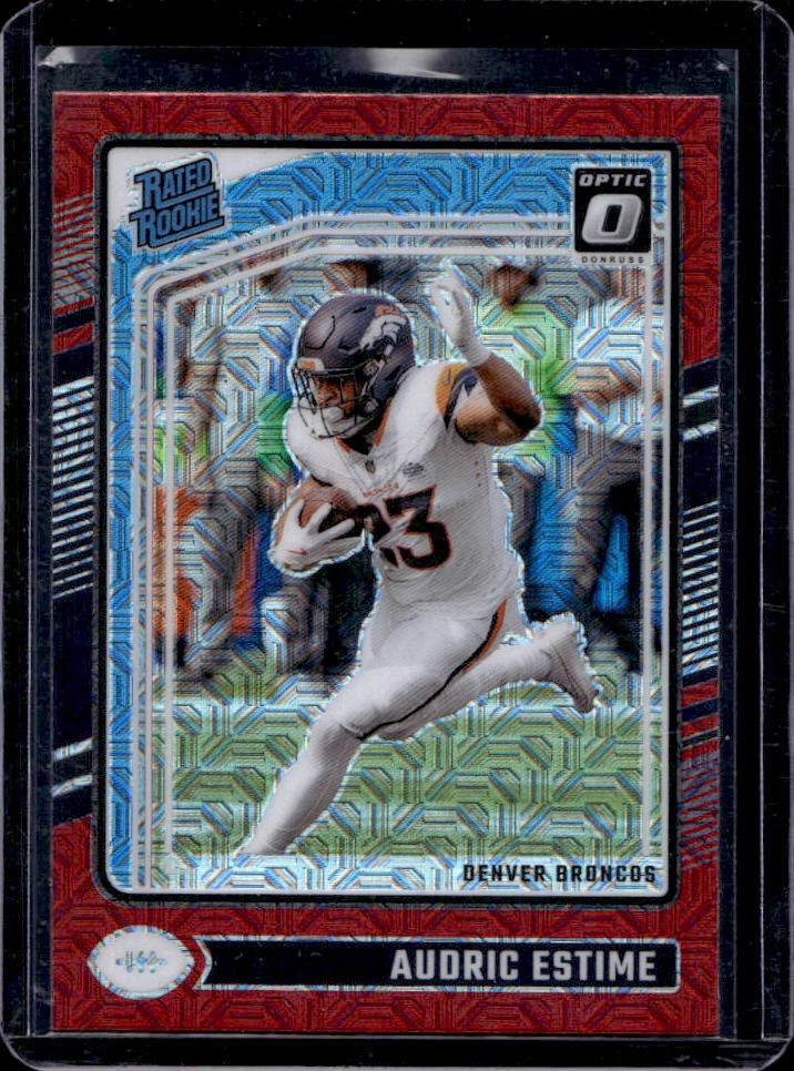 2024 Donruss Optic Audric Estime Red Mojo Rated Rookie #206 Broncos