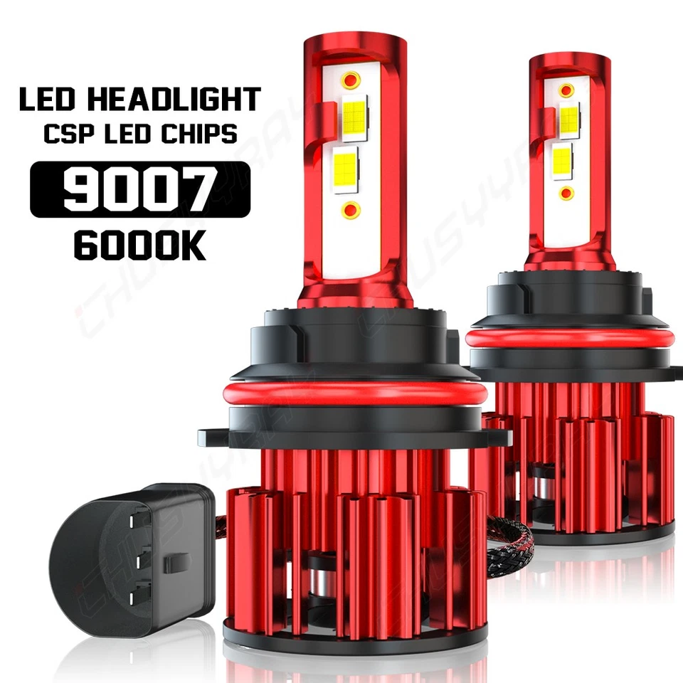 For Chrysler Intrepid 1993-1997 9007+H3 LED Headlight Hi/Lo + Fog Light Bulb 4PC - Image 3 of 4