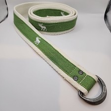 Abercrombie Belt Boys 16 Green White Cloth Moose 38" Total Length