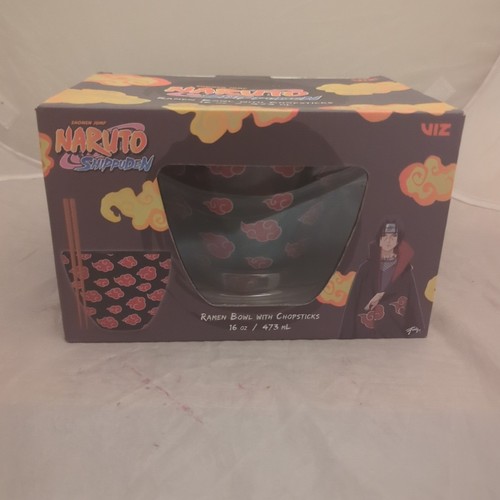 NARUTO AKATSUKI CLOUD 16 OZ RAMEN BOWL WITH CHOPSTICKS - New!