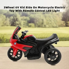 3Wheel 6V Kid Ride On Motorcycle Electric Toy With Remote Control LED Light Red