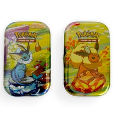 Pokemon Prismatic Evolutions Flareon & Vaporeon Mini Tins Scarlet & Violet TCG