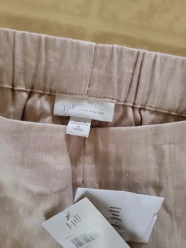 J Jill Love Linen Capri Pants Women XL Petite Beige Pull On Elastic Waist NEW - 第 2/3 張圖片