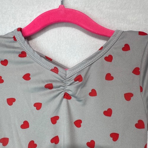 Abito Dotdotsmile Taglia 2T Grigio Con Cuori Rossi Nuovo Con Etichette - Foto 2 di 7