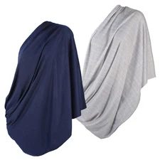 Infinity Nursing Scarf Breastfeeding Cover 2pk set Ultra Soft in Grey and Navy 