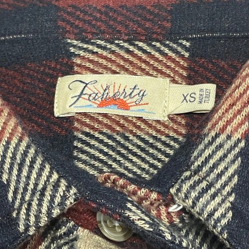 Faherty manica lunga abbottonata rosso blu morbido donna taglia XS - Foto 4 di 7