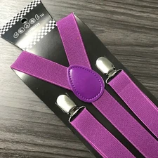 Purple Suspender for Adults Men Women Teens Wedding Formal Adjustable (US)