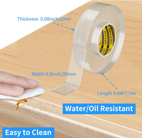 Clear Edge Protector Strip, 0.8In X 9.84FT, Sharp Edge Wrap Cover Tape, Self Adh - Picture 2 of 6