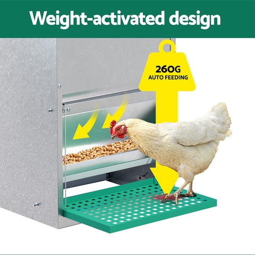 Giantz Automatic Chicken Feeder Port Coop Chick Poultry Treadle Self Opening - Picture 6 of 8