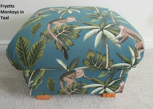 Storage Footstool Fryetts Monkeys Fabrics Rainforest Pouffe Jungle Apes Nursery - Picture 36 of 49