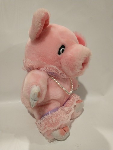 Marquel Ltd 1986 Vintage Pink Pig Plush With Hat Hat 10” Very Rare Made In Korea - Bild 4 von 6