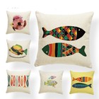 Ocean Series Fish Cushions Pillow Goldfish Cushion Yellow Sofa Blue Pillow Cover