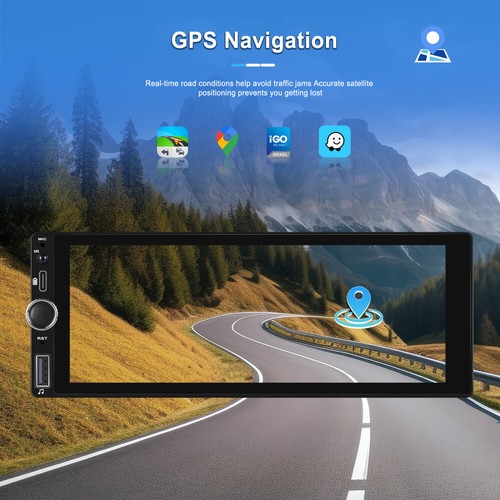 6.86" 1 DIN Car Stereo Radio GPS Navi WiFi Carplay Touch Screen 2+64G Android 13 - Picture 8 of 21