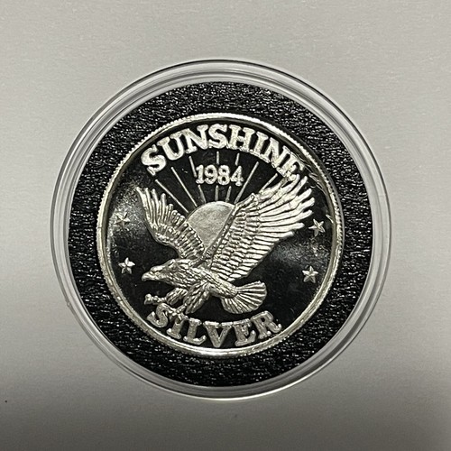 1984 Sunshine Mining Eagle Rare Coin 1/2 Troy Oz .999 Fine Silver Round Half Oz - Picture 9 of 12