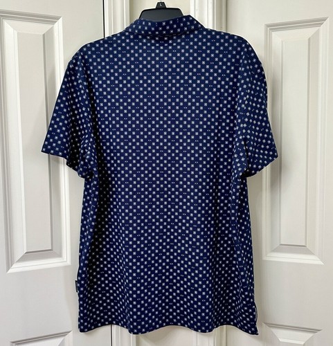 Armani Exchange Geometric Printed Logo Jersey Short Sleeve Polo Shirt, Size-L - Picture 3 of 4